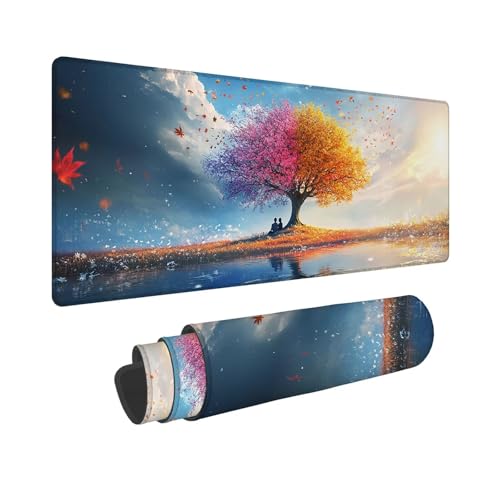Mauspad 1000x400x3mm, Extended Baum Mousepad XXL, Schreibtischunterlage Landschaft Mousepad Schreibtisch Zubehör, Waterproof Surface, Non-Slip Rubber Base - Stitched Edges, Geschenke für MäNner WR-294 Mauspad 1000x400x3mm, Extended Baum Mousepad XXL, Schreibtischunterlage Landschaft Mousepad Schreibtisch Zubehör, Waterproof Surface, Non-Slip Rubber Base - Stitched Edges, Geschenke für MäNner WR-294 von Whoonng