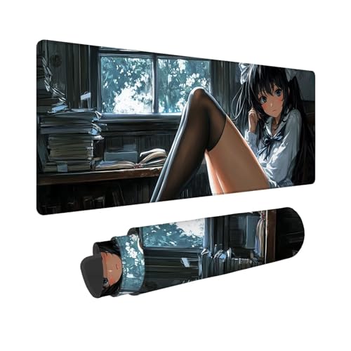 Mauspad 1000x400x3mm, Mädchen Mousepad XXL, Schreibtischunterlage Animation(2) Mousepad Schreibtisch Zubehör, Waterproof Surface - Non-Slip Rubber Base, Stitched Edges, Geschenke für MäNner WR-504 von Whoonng