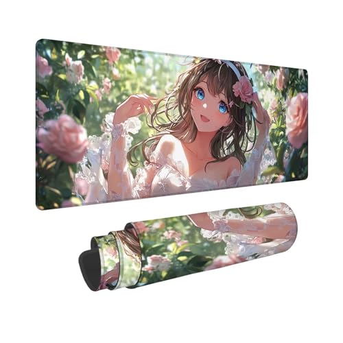 Mauspad 1000x500x3mm, Extended Mädchen Mousepad XXL, Schreibtischunterlage Traum Mousepad Schreibtisch Zubehör, Waterproof Surface, Non-Slip Rubber Base - Stitched Edges, Geschenke für MäNner WR-346 von Whoonng