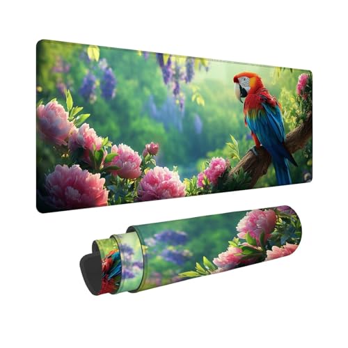 Mauspad 700x300x3mm, Pfingstrose Mousepad XXL, Schreibtischunterlage Papagei Mousepad Schreibtisch Zubehör, Waterproof Surface - Non-Slip Rubber Base - Stitched Edges, Geschenke für MäNner WR-338 Mauspad 700x300x3mm, Pfingstrose Mousepad XXL, Schreibtischunterlage Papagei Mousepad Schreibtisch Zubehör, Waterproof Surface - Non-Slip Rubber Base - Stitched Edges, Geschenke für MäNner WR-338 von Whoonng