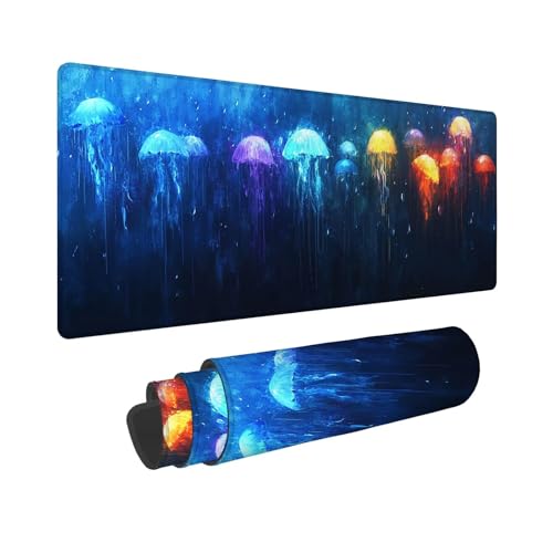 Mauspad 700x400x3mm, Extended Qualle Mousepad XXL, Schreibtischunterlage Abstrakt Mousepad Schreibtisch Zubehör, Waterproof Surface, Non-Slip Rubber Base - Stitched Edges, Geschenke für MäNner WR-494 Mauspad 700x400x3mm, Extended Qualle Mousepad XXL, Schreibtischunterlage Abstrakt Mousepad Schreibtisch Zubehör, Waterproof Surface, Non-Slip Rubber Base - Stitched Edges, Geschenke für MäNner WR-494 von Whoonng