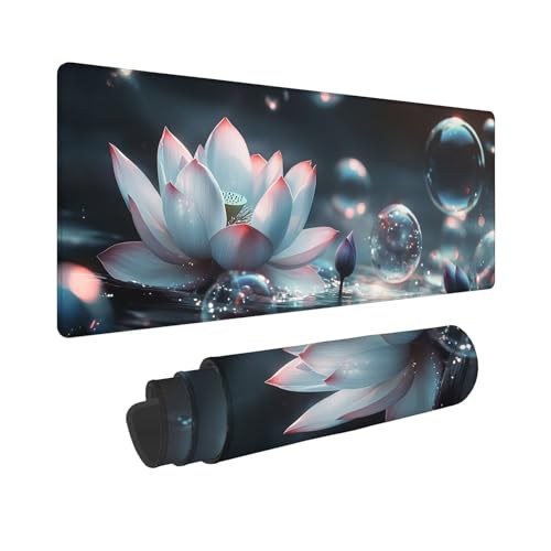 Mauspad 800x400x3mm, Extended Blasen Mousepad XXL, Schreibtischunterlage Lotus Mousepad Schreibtisch Zubehör, Waterproof Surface, Non-Slip Rubber Base - Stitched Edges, Geschenke für MäNner WR-524 Mauspad 800x400x3mm, Extended Blasen Mousepad XXL, Schreibtischunterlage Lotus Mousepad Schreibtisch Zubehör, Waterproof Surface, Non-Slip Rubber Base - Stitched Edges, Geschenke für MäNner WR-524 von Whoonng