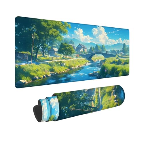 Mauspad 900x300x3mm, Extended Brücke Mousepad XXL, Schreibtischunterlage Landschaft Mousepad Schreibtisch Zubehör, Waterproof Surface Non-Slip Rubber Base - Stitched Edges, Geschenke für MäNner 6W-176 Mauspad 900x300x3mm, Extended Brücke Mousepad XXL, Schreibtischunterlage Landschaft Mousepad Schreibtisch Zubehör, Waterproof Surface Non-Slip Rubber Base - Stitched Edges, Geschenke für MäNner 6W-176 von Whoonng