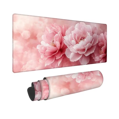 Mauspad 900x300x3mm, Extended Pfingstrose Mousepad XXL, Schreibtischunterlage Rosa Mousepad Schreibtisch Zubehör, Waterproof Surface, Non-Slip Rubber Base - Stitched Edges, Geschenke für MäNner WR-316 Mauspad 900x300x3mm, Extended Pfingstrose Mousepad XXL, Schreibtischunterlage Rosa Mousepad Schreibtisch Zubehör, Waterproof Surface, Non-Slip Rubber Base - Stitched Edges, Geschenke für MäNner WR-316 von Whoonng