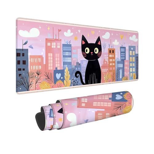 Mauspad 900x400x3mm, Extended Katze Mousepad XXL, Schreibtischunterlage Farbe Mousepad Schreibtisch Zubehör, Waterproof Surface, Non-Slip Rubber Base - Stitched Edges, Geschenke für MäNner WR-434 Mauspad 900x400x3mm, Extended Katze Mousepad XXL, Schreibtischunterlage Farbe Mousepad Schreibtisch Zubehör, Waterproof Surface, Non-Slip Rubber Base - Stitched Edges, Geschenke für MäNner WR-434 von Whoonng