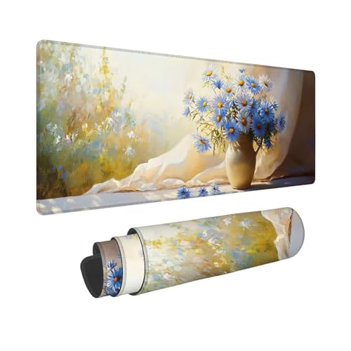 Mauspad 900x400x3mm, Gänseblümchen Mousepad XXL, Schreibtischunterlage Retro Mousepad Schreibtisch Zubehör, Waterproof Surface - Non-Slip Rubber Base - Stitched Edges, Geschenke für MäNner WR-614 Mauspad 900x400x3mm, Gänseblümchen Mousepad XXL, Schreibtischunterlage Retro Mousepad Schreibtisch Zubehör, Waterproof Surface - Non-Slip Rubber Base - Stitched Edges, Geschenke für MäNner WR-614 von Whoonng