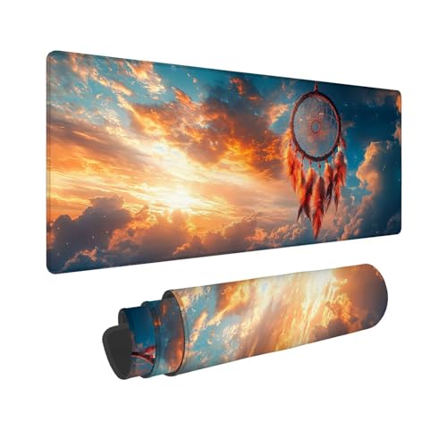 Mauspad 900x400x3mm, Traumfänger Mousepad, Schreibtischunterlage Sonnenuntergang Mousepad Schreibtisch Zubehör, Waterproof Surface - Non-Slip Rubber Base, Stitched Edges, Geschenke für MäNner WR-256 Mauspad 900x400x3mm, Traumfänger Mousepad, Schreibtischunterlage Sonnenuntergang Mousepad Schreibtisch Zubehör, Waterproof Surface - Non-Slip Rubber Base, Stitched Edges, Geschenke für MäNner WR-256 von Whoonng