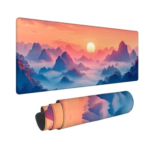 Mauspad Landschaft Mousepad Sonnenaufgang Schreibtischunterlage, Wassxerdicht VerläNgertes Desk Mat, rutschfeste Gummibasis mit VernäHte Kanten Gaming, BüRo, Geschenke für Frauen 1000x500x3mm WR-245 Mauspad Landschaft Mousepad Sonnenaufgang Schreibtischunterlage, Wassxerdicht VerläNgertes Desk Mat, rutschfeste Gummibasis mit VernäHte Kanten Gaming, BüRo, Geschenke für Frauen 1000x500x3mm WR-245 von Whoonng