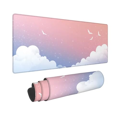 Mauspad Rosa Mousepad Einfach Schreibtischunterlage, Wassxerdicht VerläNgertes Desk Mat, rutschfeste Gummibasis mit VernäHte Kanten für Gaming, BüRo, Zuhause, Geschenke für Frauen 1000x400x3mm WR-565 Mauspad Rosa Mousepad Einfach Schreibtischunterlage, Wassxerdicht VerläNgertes Desk Mat, rutschfeste Gummibasis mit VernäHte Kanten für Gaming, BüRo, Zuhause, Geschenke für Frauen 1000x400x3mm WR-565 von Whoonng