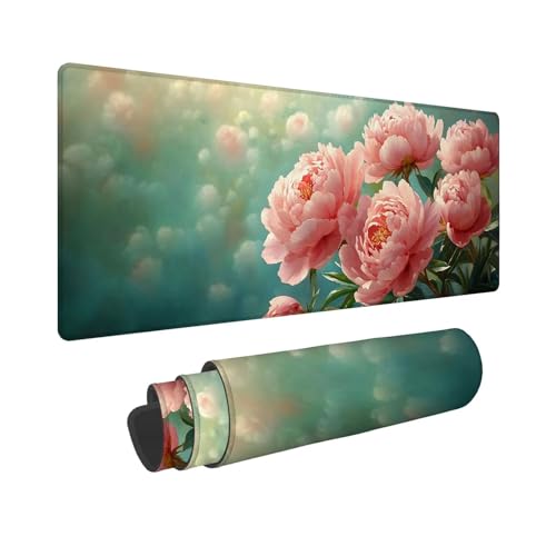 Mauspad Rosa Mousepad Rose Schreibtischunterlage, Wassxerdicht VerläNgertes Desk Mat, rutschfeste Gummibasis mit VernäHte Kanten für Gaming, BüRo, Zuhause, Geschenke für Frauen 700x300x3mm WR-407 Mauspad Rosa Mousepad Rose Schreibtischunterlage, Wassxerdicht VerläNgertes Desk Mat, rutschfeste Gummibasis mit VernäHte Kanten für Gaming, BüRo, Zuhause, Geschenke für Frauen 700x300x3mm WR-407 von Whoonng