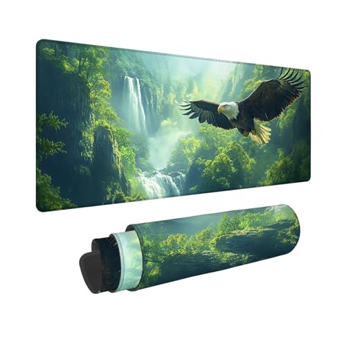 Mauspad XXL 800x400x3mm, Extended Wald Mousepad XXL, Schreibtischunterlage Adler Mousepad Schreibtisch Zubehör, Waterproof Surface, Non-Slip Rubber Base - Stitched Edges, Geschenke für MäNner WR-526 Mauspad XXL 800x400x3mm, Extended Wald Mousepad XXL, Schreibtischunterlage Adler Mousepad Schreibtisch Zubehör, Waterproof Surface, Non-Slip Rubber Base - Stitched Edges, Geschenke für MäNner WR-526 von Whoonng