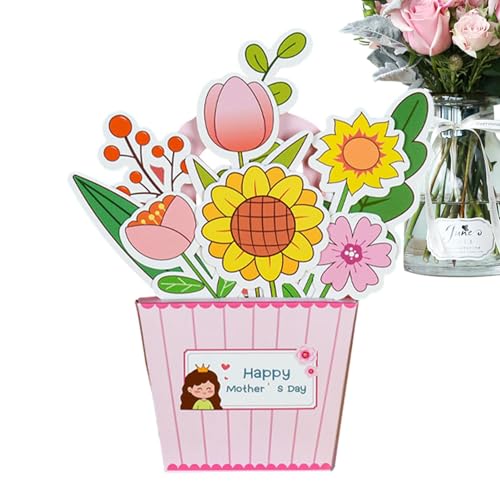 Whrcy Muttertagskarte,Muttertagskarte für Mama - 3D-Blumenkarte aus Papier mit kreativem und ästhetischem Design - Ich liebe dich, Mama. Exquisiter Gruß zum Muttertag als Andenken für Mama von Whrcy