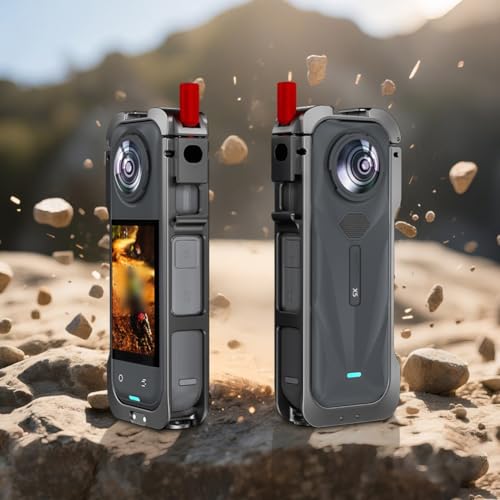 Für Insta360 X5 Kamerakäfig, Aluminiumlegierungskäfig für Insta360 X5, erweiterbares Zubehör mit Kälte von Whychstore