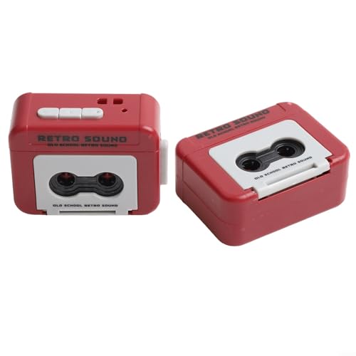 Mini-Tape-Recorder-Schlüsselanhänger, kreativer Mini-Tap-Recorder, Musikaufnahmen, für Freunde, Paare, Kinder, Männer, Frauen (2 Stück, rot) von Whychstore