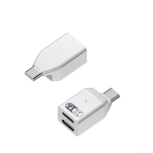 USB-C-Adapter für iOS-Kopfhörer, stabile Aluminiumkonstruktion mit 45 W Stromversorgung, kompakte Größe für einfachen Transport (weiß) von Whychstore