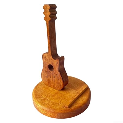 Whychstore Gitarrenförmige Handyhalterung aus Holz für Musikliebhaber, einzigartiger dekorativer Ständer für mobile Geräte Whychstore Gitarrenförmige Handyhalterung aus Holz für Musikliebhaber, einzigartiger dekorativer Ständer für mobile Geräte von Whychstore