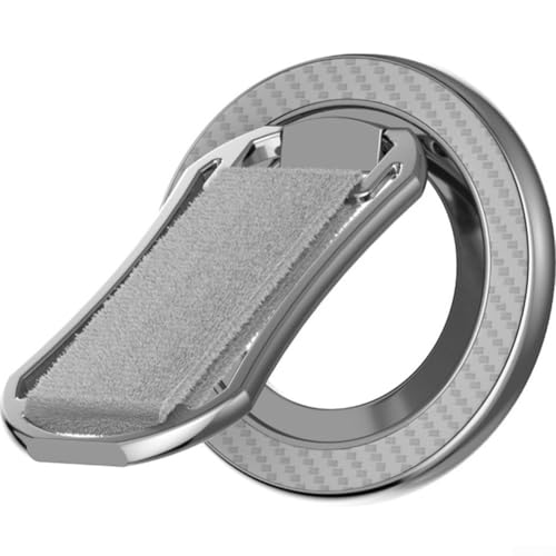 Whychstore Kompakter magnetischer Handy-Griff und Ständer, entworfen für Kompatibilität mit allen Smartphones (Grau + Silber) von Whychstore
