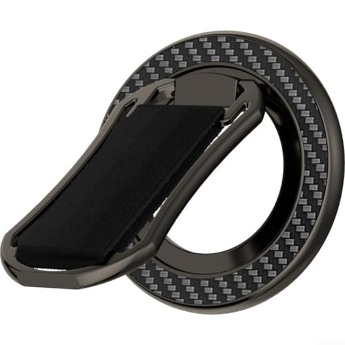 Whychstore Kompakter magnetischer Handy-Griff und Ständer, entworfen für Kompatibilität mit allen Smartphones (Schwarz und Schwarz) von Whychstore