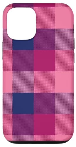 Hülle für iPhone 14 Büffelrosa und lila Karomuster, kariert Hülle für iPhone 14 Büffelrosa und lila Karomuster, kariert von Whyitsme Design