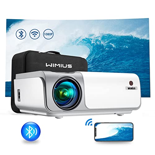 Beamer, Full HD 1080P 5G WiFi Bluetooth Beamer 4K Video Unterstützt WiMiUS LCD Beamer Heimkino Projektor mit 4D Trapezkorrektur, -50% Zoom, Kompatibel mit TV Stick/Xbox/PS5/Phone Projektor von WiMiUS