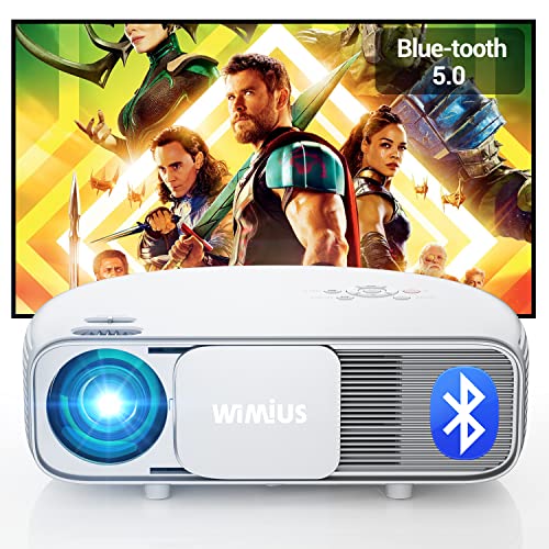 Beamer 8500 Lumen Bluetooth, Native 1920 x 1080P Full HD, WiMiUS S4 LCD Overhead-Projektor, für Heimkino 300 Zoll, LED-Projektor, unterstützt 4K, für Fire TV Stick, PS4, PC, iPhone, Tablet, DVD von WiMiUS