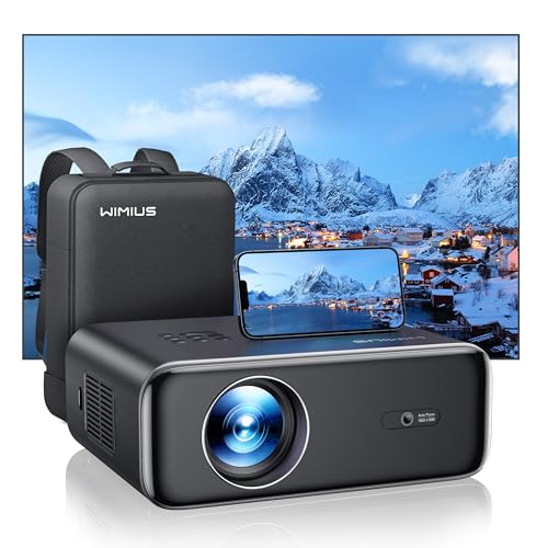Beamer【Autofokus/Trapezkorrektur】 28000 Lumen Beamer 4K Heimkino Unterstützt WiFi6 Bluetooth Full HD 1080P, 50% Zoom 300 '' LED Video Beamer, für Fire Stick/PS5 Handy Projektor-Schwarz von WiMiUS