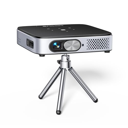 Mini Beamer, Android 11.0 DLP Ultrakurzdistanz Smart Beamer mit Akku, WiFi6 Bluetooth Portabler Beamer 1080P Full HD Unterstützung, Staubdicht Projektor Handy für Outdoor/Heimkino von WiMiUS