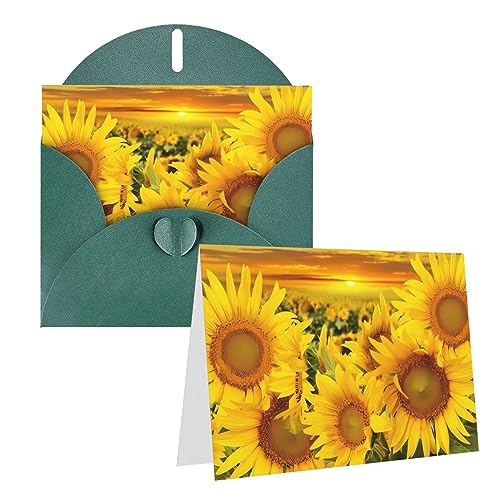 Grußkarten mit Sonnenblumen-Muster-Druck, personalisiert, Dankeskarte, blanko, mit Umschlägen für alle Anlässe von WiNwon
