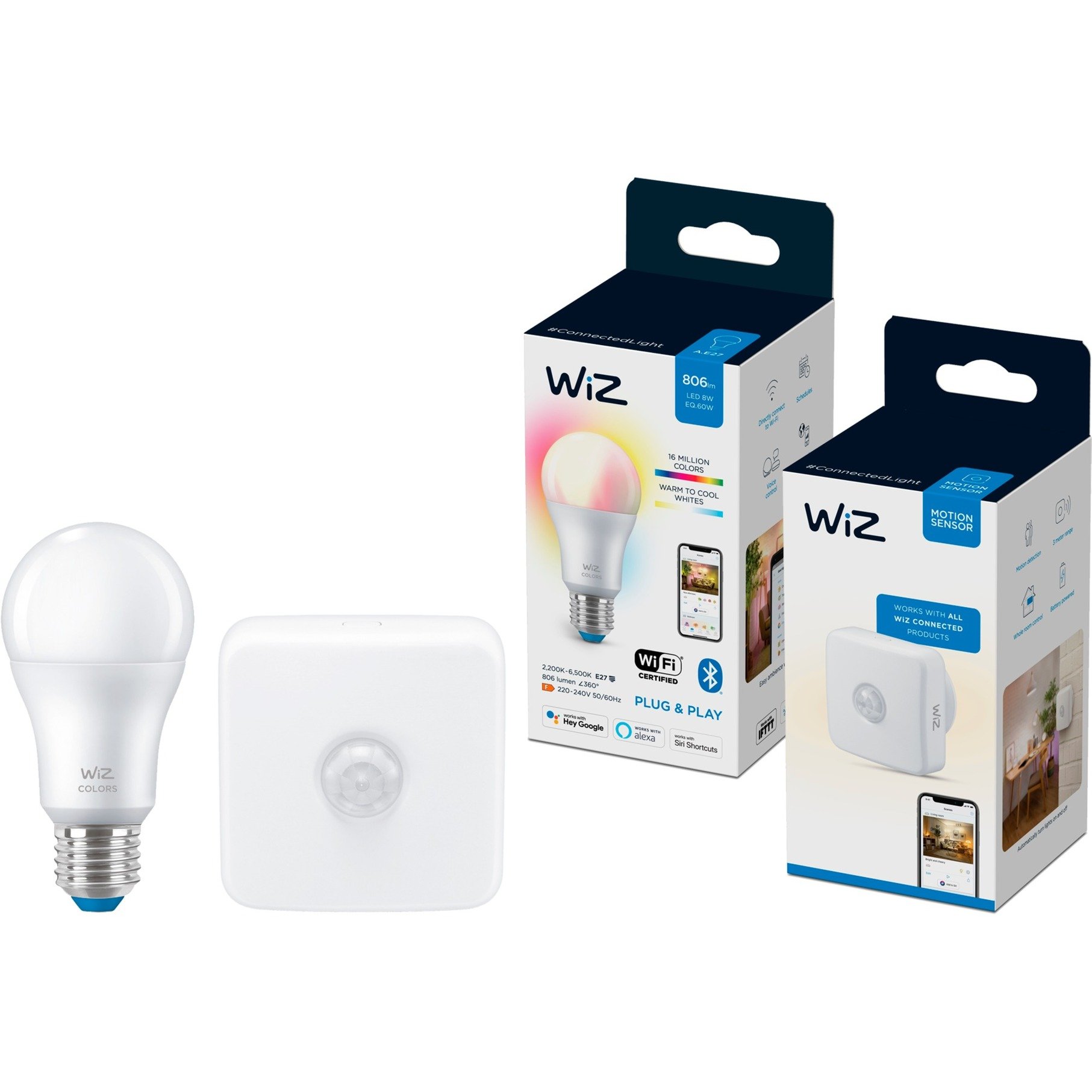 Bundle Colors LED-Lampe A60 E27 + Bewegungssensor von WiZ