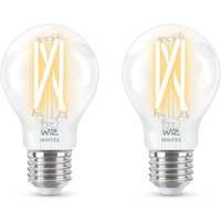 WiZ 60W E27 Standardform Filament Clear Warm- und Kaltweiß 2er-Pack - weiß von WiZ