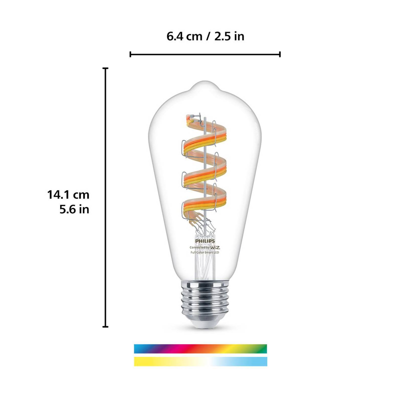 WiZ ST64 LED-Filamentlampe WiFi E27 6,3W RGBW von WiZ