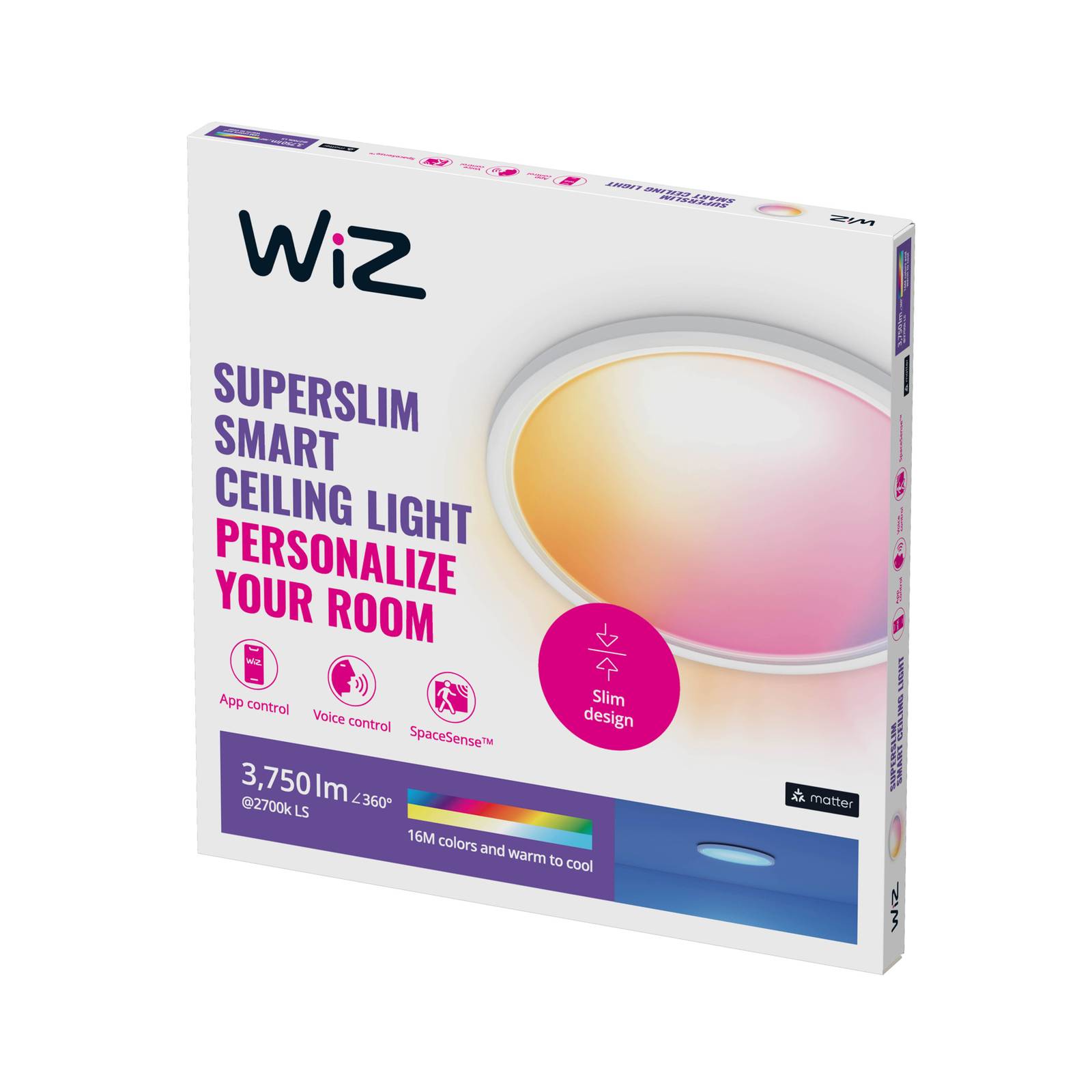 WiZ SuperSlim LED-Deckenleuchte RGBW Ø54cm weiß WiZ SuperSlim LED-Deckenleuchte RGBW Ø54cm weiß von WiZ