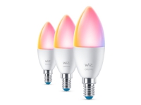 WiZ - LED-Glühbirne - Form: C37 - E14 - 4,9 W (entspricht 40 W) - Klasse F - RGB-Licht - 2200-6500 K - matt (3er Pack) WiZ - LED-Glühbirne - Form: C37 - E14 - 4,9 W (entspricht 40 W) - Klasse F - RGB-Licht - 2200-6500 K - matt (3er Pack) von WiZ