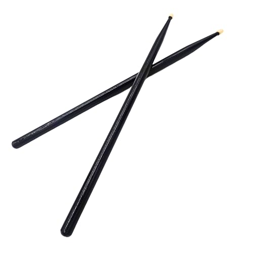 1 Paar Schwarze Drumsticks - verschiedene Größen | Schlagzeug Sticks | Geschenke für Schlagzeuger - eins der besten Geschenke für Drummer - Hochwertiges Holz (2B) von Wibez