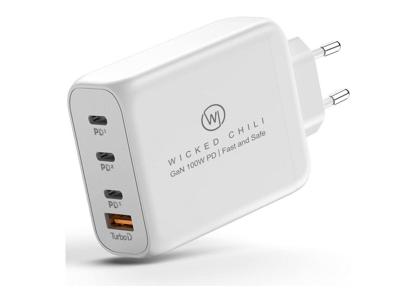 Wicked Chili 100W GaN III USB-C Ladegerät Netzteil iPhone iPad Steckernetzteil (mit USB-A / USB-C Fast Charge GaN III) von Wicked Chili