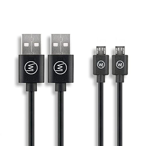 Wicked Chili 2x MicroUSB Handy Ladekabel kompatibel mit Samsung, Huawei, Realme, Vivo und Smartphone mit MicroUSB Anschluss (max. Stromstärke 2,5A | max. Strombelastbarkeit 3A | 1m) schwarz von Wicked Chili