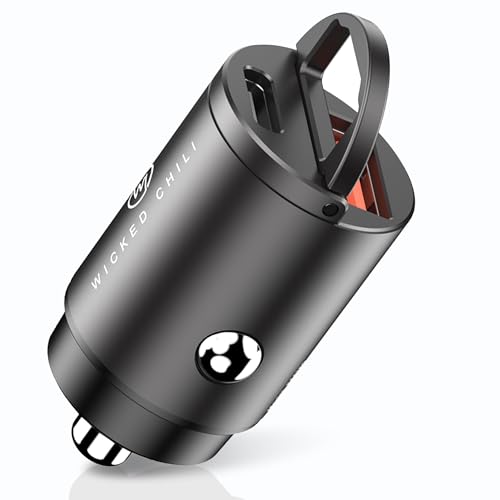 Wicked Chili 30W Mini Dual USB KFZ-Ladegerät, Autoladegerät kompatibel mit iPhone, iPad, Samsung, Huawei, Handy Schnelladegerät Zigarettenanzünder Adapter Smartphone USB-C USB-A (12V, PD, QC) von Wicked Chili