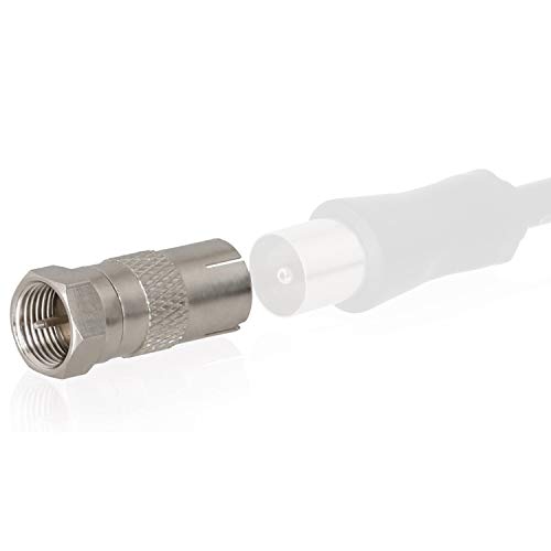 Wicked Chili F-Stecker Koax Adapter - F-Stecker auf Koax IEC-Buchse z.B. für DVB-T2 Antenne (Material: Zink), F-Stecker Adapter von Wicked Chili