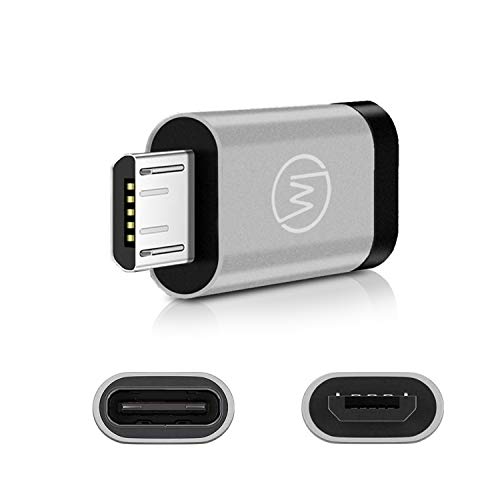 Wicked Chili MicroUSB auf USB C Adapter für Kartenlesegerät - Aluadapter mit Typ C Buchse und Micro-USB-Stecker für OTG Handy/Tablet für Bilder-, Video- und Datenübertragung (ohne Ladefunktion) von Wicked Chili