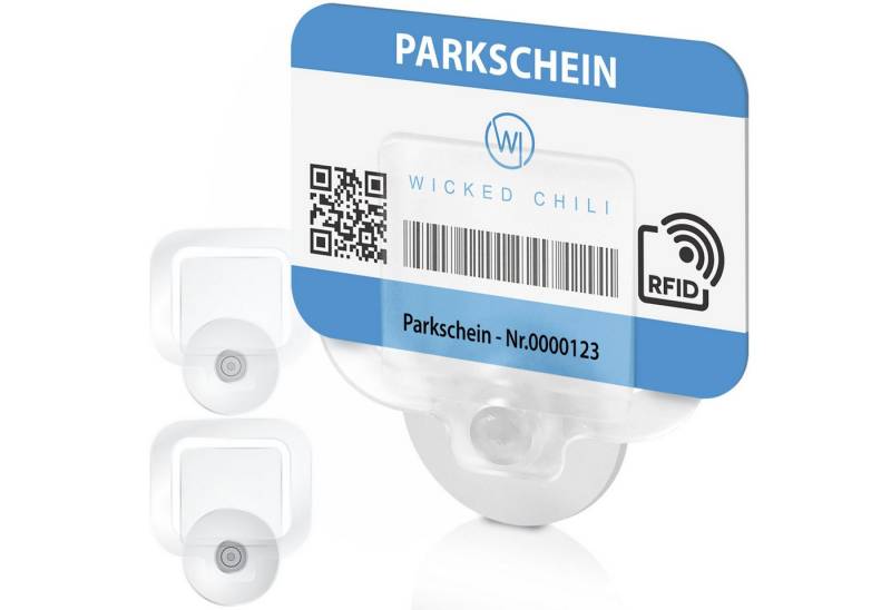 Wicked Chili Parkscheinhalter Clip für Auto Windschutzscheibe Halterung, (1er Set, 2-tlg., Made in Germany - KFZ Parkschein Halterung - Mit 30mm Saugnapf) von Wicked Chili