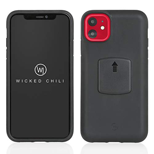 Wicked Chili QuickMOUNT Case kompatibel mit iPhone 11 (6,1 Zoll) Slim Case/Hülle/Schutzhülle geeignet für Fahrrad, Auto und Handy Smartphone Bike Halterung, schwarz von Wicked Chili