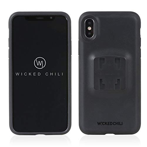 Wicked Chili QuickMOUNT Case kompatibel mit iPhone XS und iPhone X Handy Schale, iPhone XS Schutzhülle, HR, iGrip KFZ, Auto, Fahrrad, Halterung, Halteschale Handyhülle (5,8 Zoll) schwarz von Wicked Chili