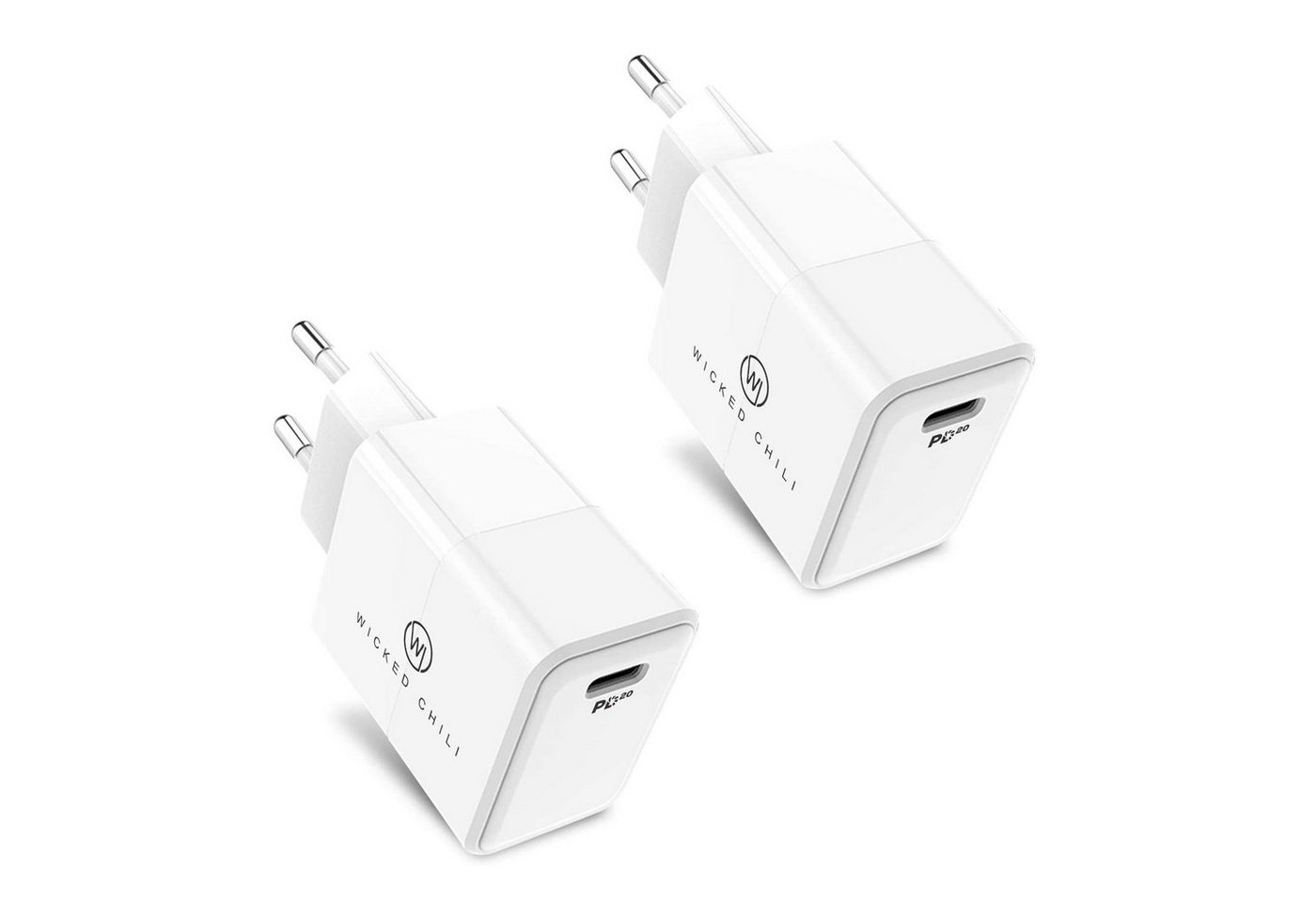 Wicked Chili Wicked Chili -2er Set- USB C Adapter 20W PD 3.0 Netzteil USB C PD Steckernetzteil von Wicked Chili