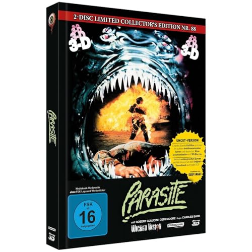 Parasite - Killer Parasit 3D (2-Disc Limited Collector‘s Edition Nr. 88) - Mediabook - Cover A - Limited Collector's Edition auf 222 Stück (Blu-ray 3D) (+ CD-Soundtrack) von Wicked Vision Distribution GmbH