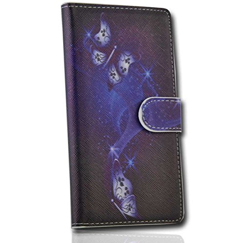 WicoStar Book Style Handy Tasche kompatibel mit Sony Xperia Z2 - Design No.1 - Cover Case Hülle Etui Wallet - Kunstleder Textil Kunststoff von WicoStar