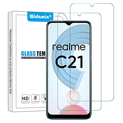 Widamin 2Pack, Compatible für Realme C11 2021/ Realme C21/ C20 Displayschutzfolie, Hohe Auflösung Glas, [9H Härte], [Crystal Clearity], [No-Bubble] von Widamin