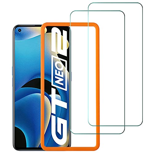 Widamin 2Pack, Compatible für Realme GT Neo2/ Realme GT Neo 3T/ Realme GT2 (6.62") Schutzfolie, Displayschutzfolie Mit Positionierhilfe, Hohe Auflösung Glas, [9H Härte], [Anti-Kratzen] von Widamin