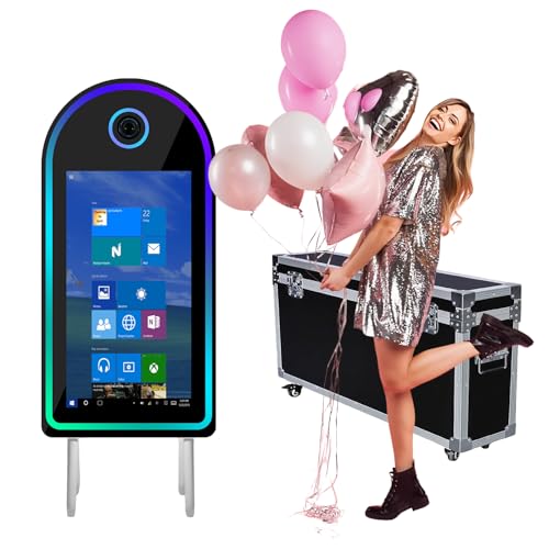 WideMeet Spiegel Photo Booth, Portable Magic Mirror Photo Booth for Camera, Mirror Photo Booth Touch Screen, 32 Zoll Photo Mirror Booth for Parties Wedding Rental (White Machine) von WideMeet
