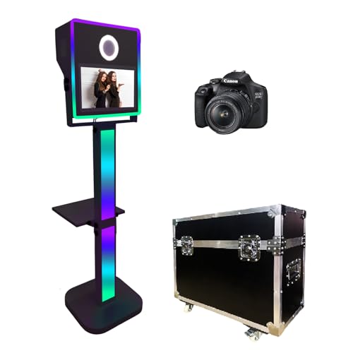 WideMeet Tragbarer Kamera-Spiegel, Fotokabine, für Selfie-Fotoautomaten mit 15,6-Zoll-Touchscreen, DSLR-Kabine, mit Flugtasche für Hochzeitsfeiern, Events (schwarze Maschine, Fotokabinen-Maschine + WideMeet Tragbarer Kamera-Spiegel, Fotokabine, für Selfie-Fotoautomaten mit 15,6-Zoll-Touchscreen, DSLR-Kabine, mit Flugtasche für Hochzeitsfeiern, Events (schwarze Maschine, Fotokabinen-Maschine + von WideMeet