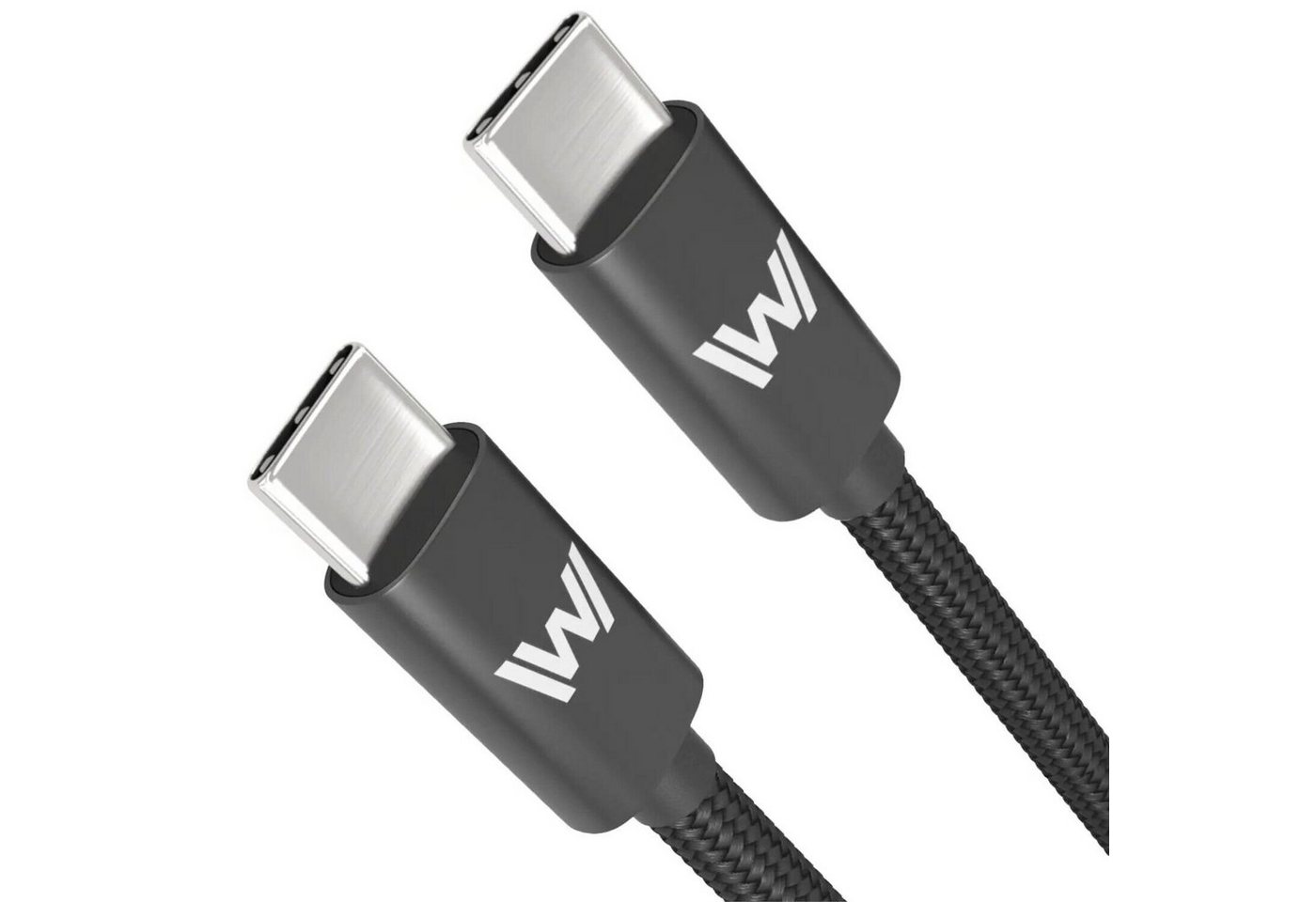 Widmann-Shop USB Typ C Ladekabel Kabel für Samsung iPhone 15 1,5m Nylon Schwarz Synchron-Kabel, USB TYP C, USB TYP C (150 cm), Schnellladekabel, universal Ladekabel, Ladekabel für Samsung von Widmann-Shop